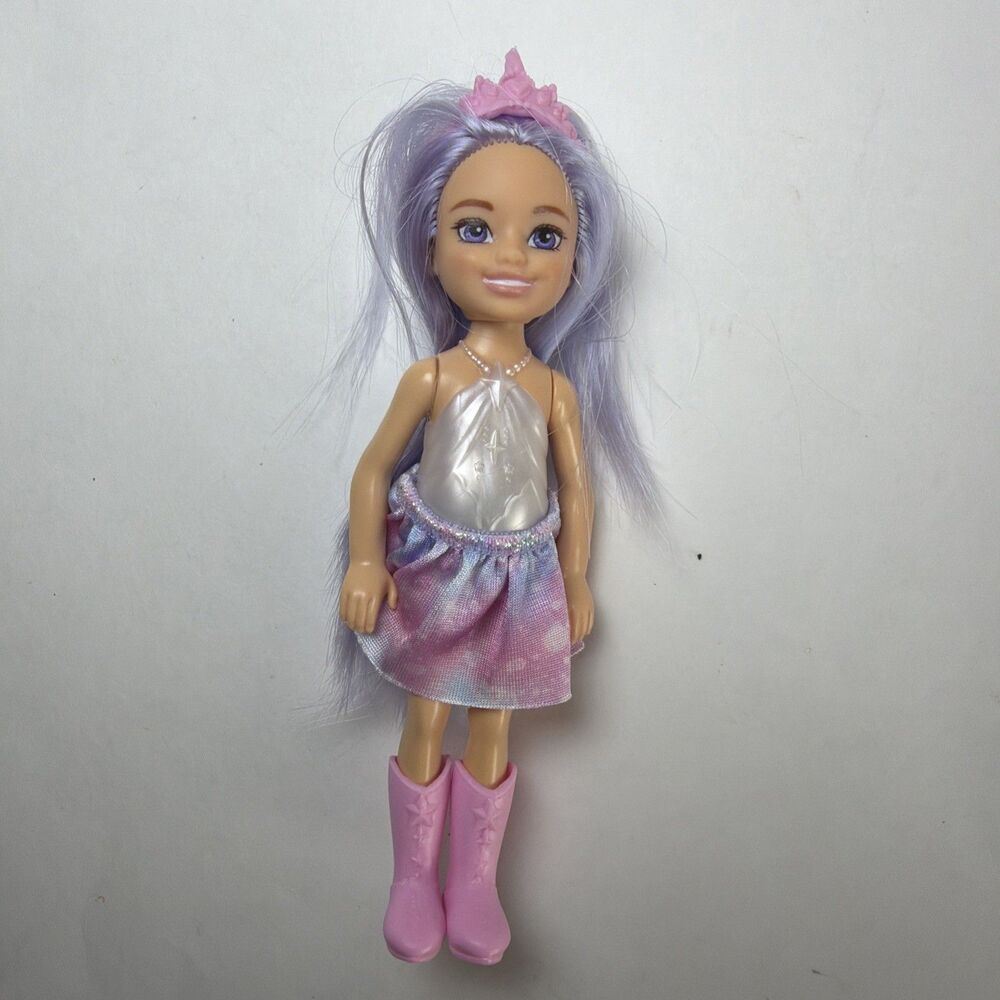 Barbie Chelsea Doll Purple Hair Unicorn Pink Boots 2022